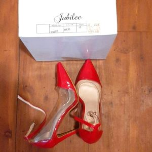 Shoes/red, clear, pumps